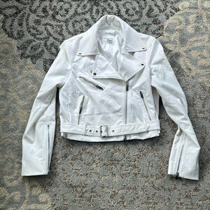 Club Monaco Moto Jacket White Medium